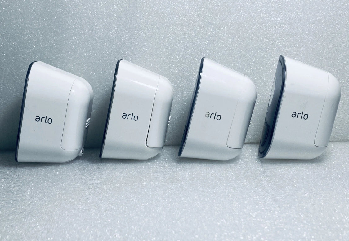 lot Of 4 Netgear Arlo Wireless Add-On In/Outdoor Smart Security Lights With Two Batteries