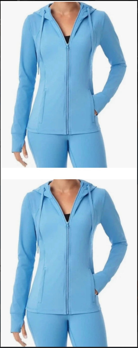 lot Of 2 New Members Mark Ladies Everyday Moisture Wicking Full Zip Hooded Performance Jacket XXL