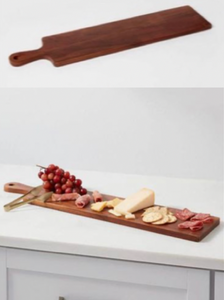 Lot #297 - New Threshold 28" x 6" Wooden Cheese Board - Brown (MSRP $20)