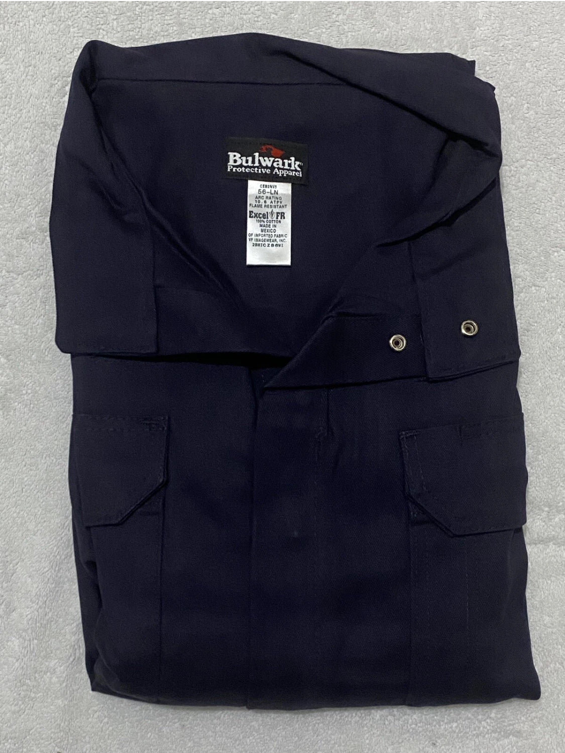 new Other Bulwark Men Navy 56-LN CEB2NV5 Flame Resistant Deluxe Coverall Excel 9oz