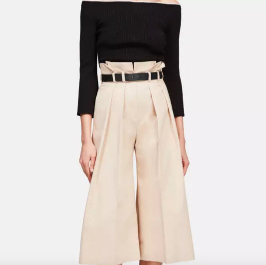 new Martin Grant Womens Paperbag Waist Bermuda Shorts Size 36 EU/6 US, Beige