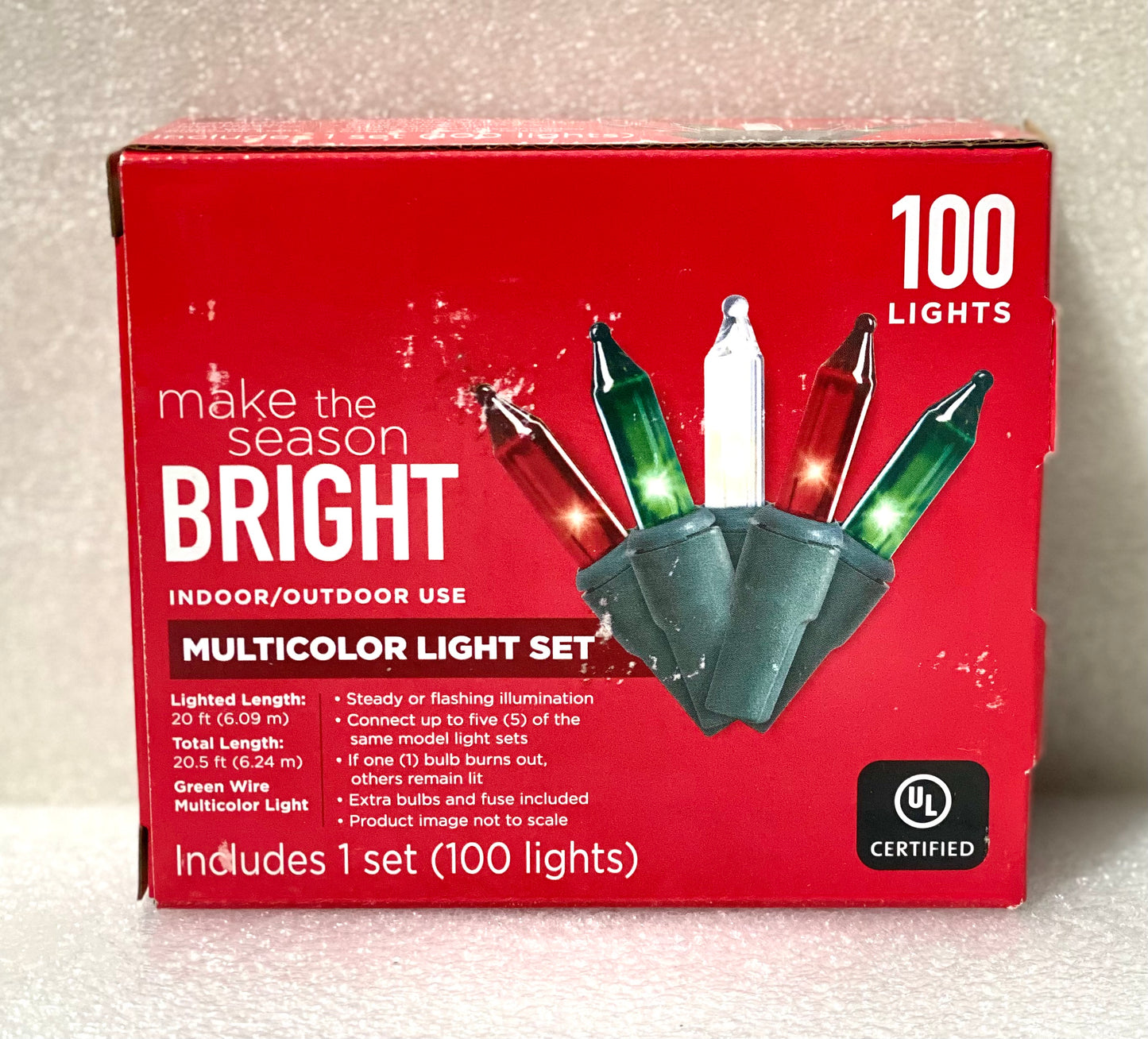 NEW MAKE THE SEASON BRIGHT INDOOR/OUTDOOR 100CT MULTICOLOR LIGHT SET