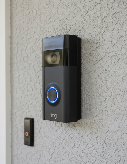 Ring Video Doorbell 2nd Generation Door Security Camera With Bronze Faceplate & Battery