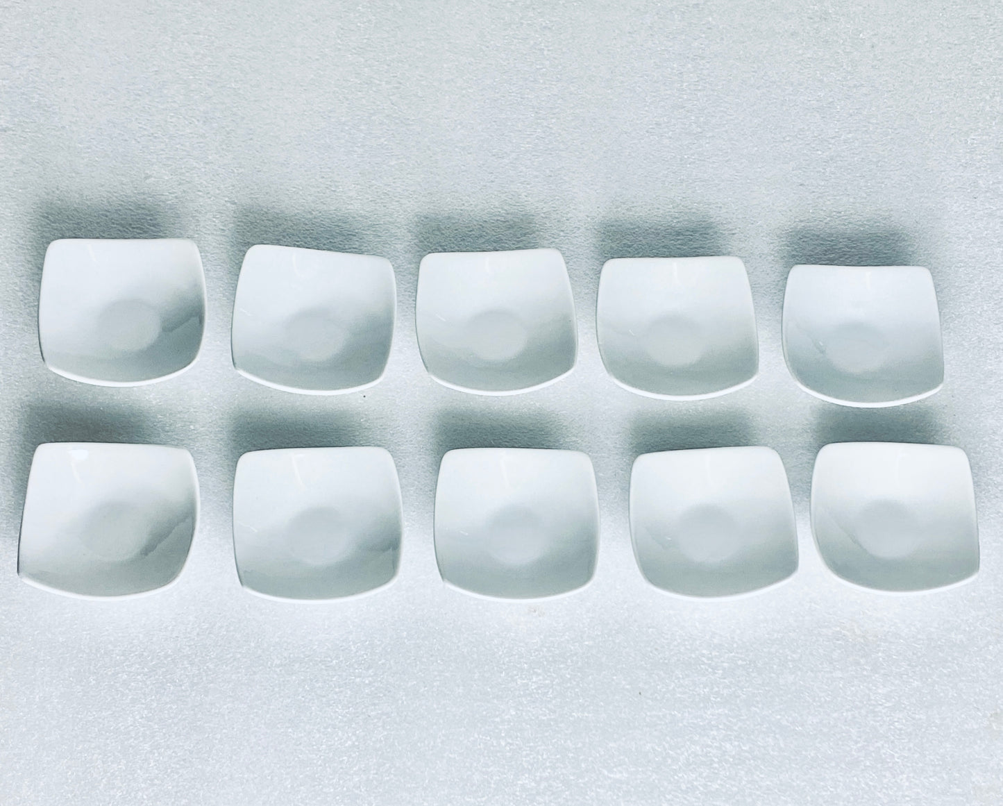 lot Of 10 New IMPULSE Vigo Porcelain Dish 2.9" x 2.9" x 1", White