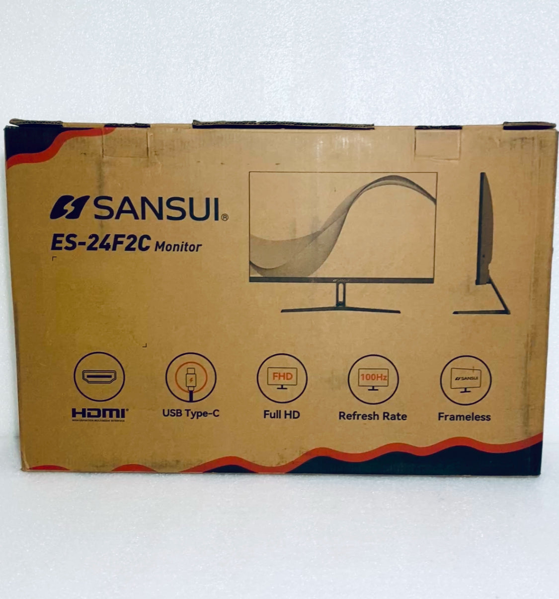 New Other SANSUI 24” 1080P Black PC Monitor With Ergonomic Tilt For Home & Office, ES-24F2C