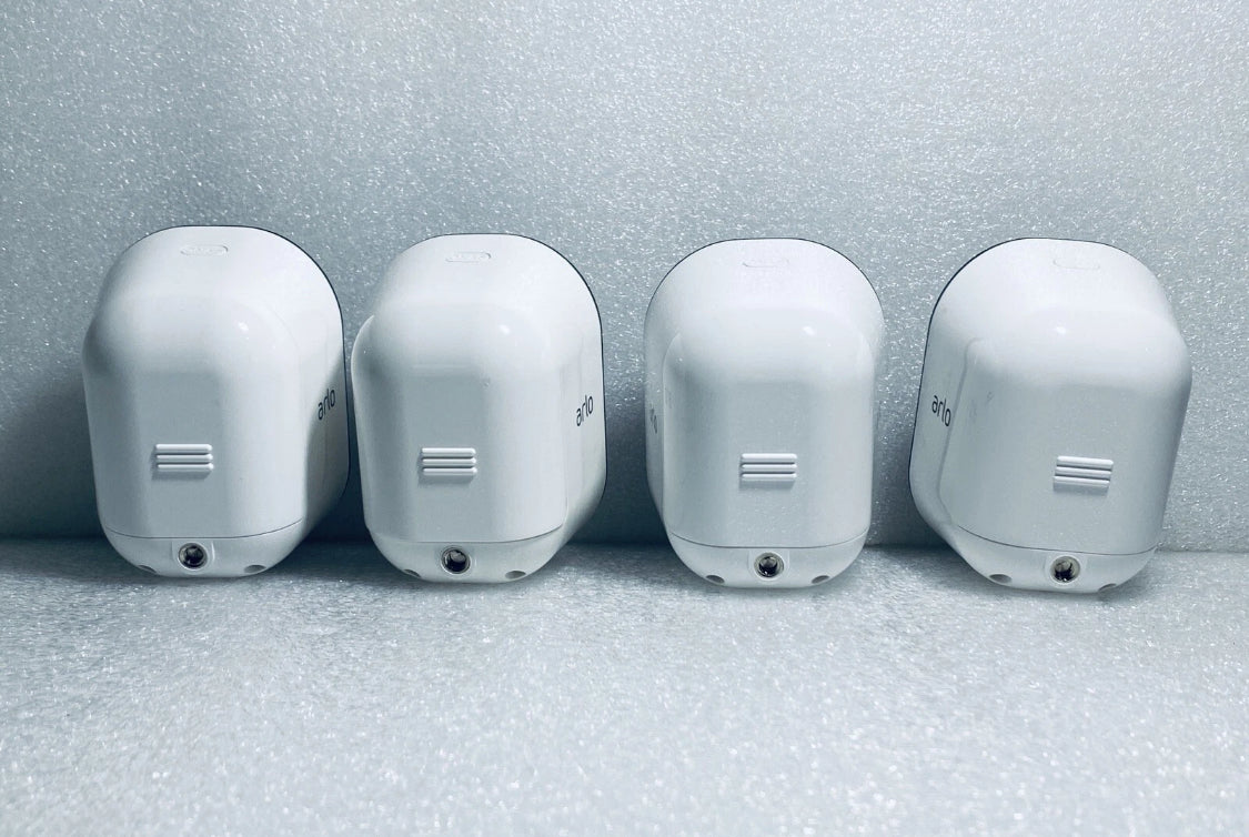 lot Of 4 Netgear Arlo Wireless Add-On In/Outdoor Smart Security Lights With Two Batteries