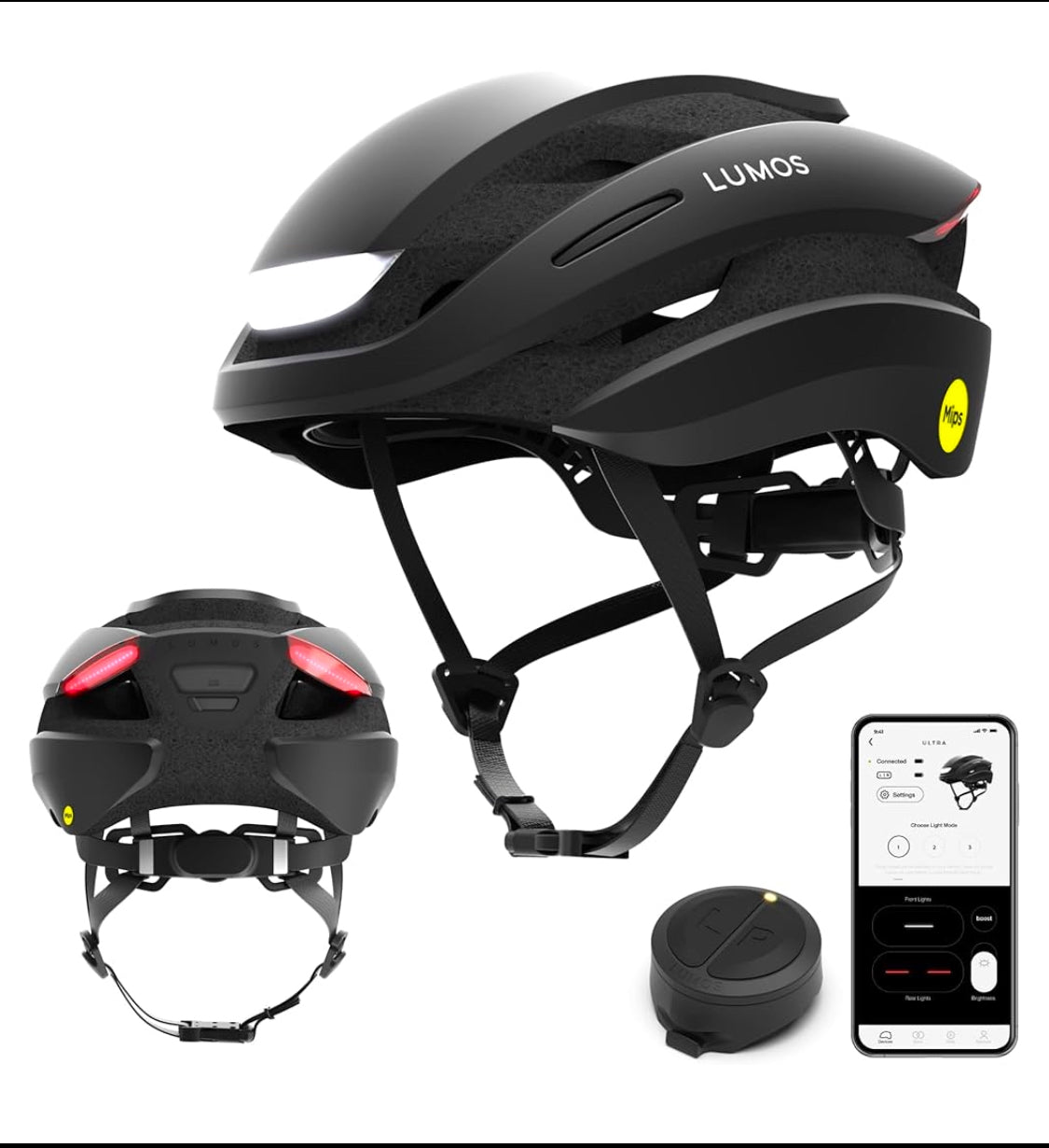 New Other Lumos Ultra Size Small Bluetooth Charcoal Black Smart Helmet With Mips & Remote, LHEUT3-M0-BK