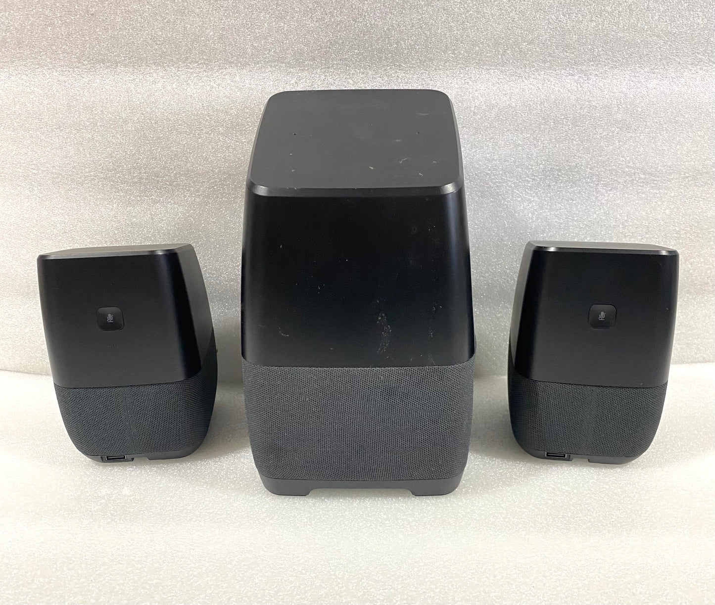 lot Of 3 - Insignia Voice, Voice-Activated Speakers with Google Assistant Built-In, NS-CSPGASP & NS-CSPGASP2