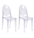 lot of 2 - New Other Flash Furniture 36” Ghost Side Chairs In Transparent Crystal