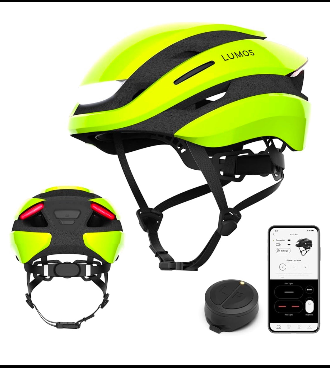 New Other Lumos Ultra Size M/L Bluetooth Electric Lime Smart Helmet With Remote, LHEUT5-A0-GR