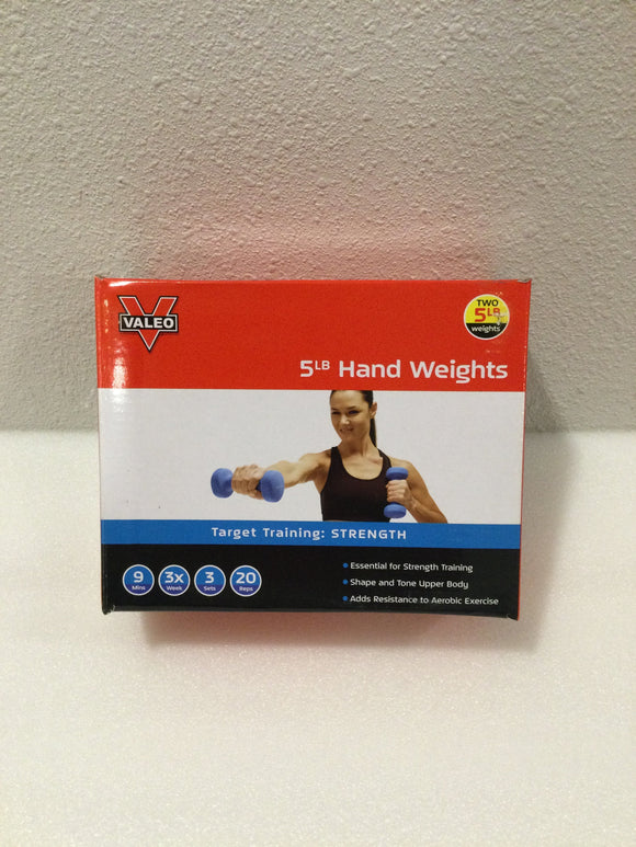 Lot #294 - New Valeo HW10 10-Pound Neoprene Hand Weights - Blue (MSRP $30)