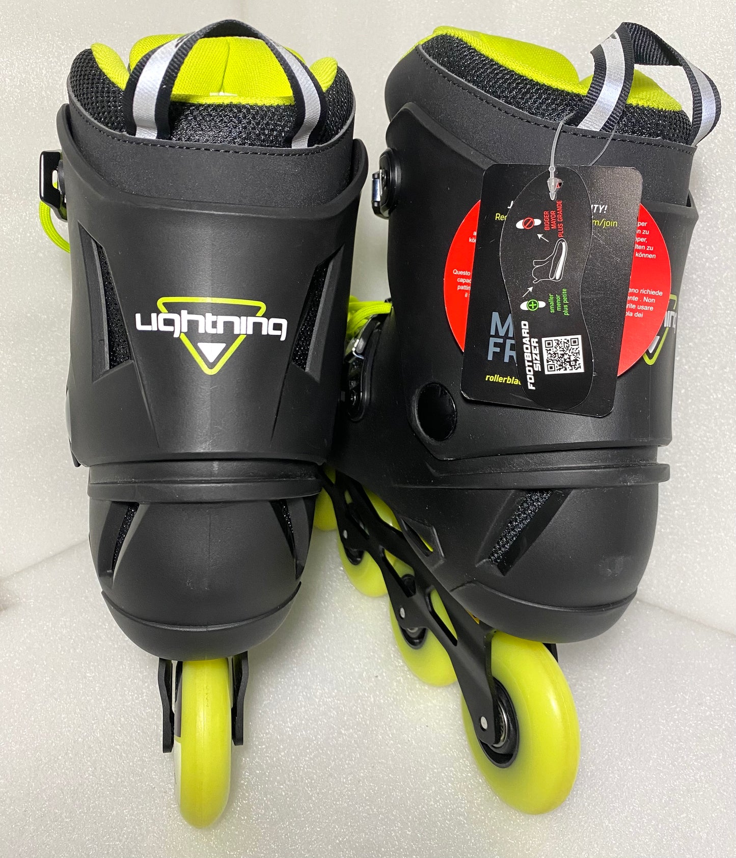 New Other Urban Inline Men's Size 11/11.5, Rollerblade Lightning Skate, Black & Lime