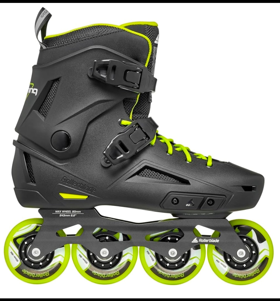 New Other Urban Inline Men's Size 11/11.5, Rollerblade Lightning Skate, Black & Lime