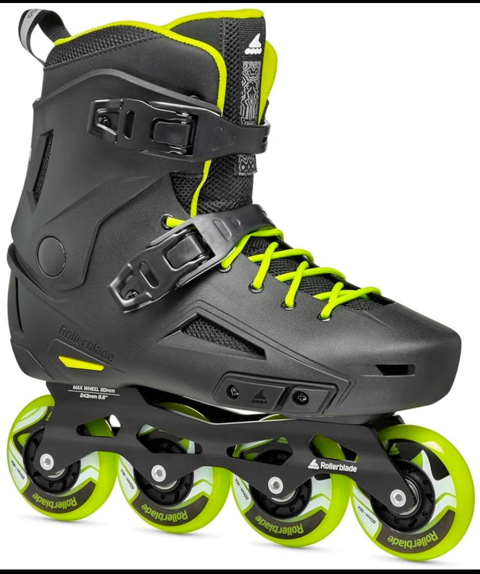 New Other Urban Inline Men's Size 11/11.5, Rollerblade Lightning Skate, Black & Lime