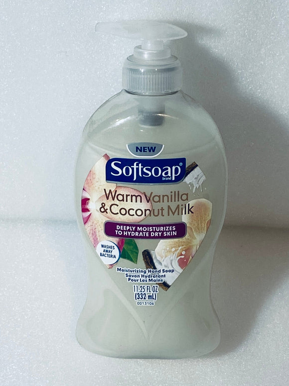 Lot #276 - New Softsoap Deeply Moisturizing Liquid Hand Soap Pump Warm Coconut Milk, Vanilla, 11.25 Fl Oz (MSRP $5)