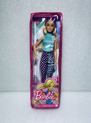 new - Barbie Fashionistas Doll #158, Blonde Hair, Malibu Top & Leggings - (READ)