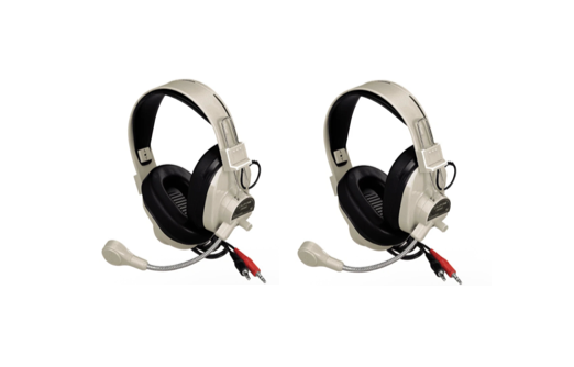 lot of 2 New-Califone 3066AV 3.5mm Wired Over-The-Head Multimedia Stereo Headset