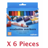 Lot #189 - Lot of 6 - New Caliber Washable Markers, Non-Toxic, 10 Colors (MSRP $25)