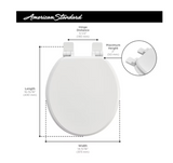 Lot #198 - New American Standard Moments Wood White Round Soft Close Toilet Seat (MSRP $20)