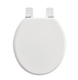 Lot #198 - New American Standard Moments Wood White Round Soft Close Toilet Seat (MSRP $20)