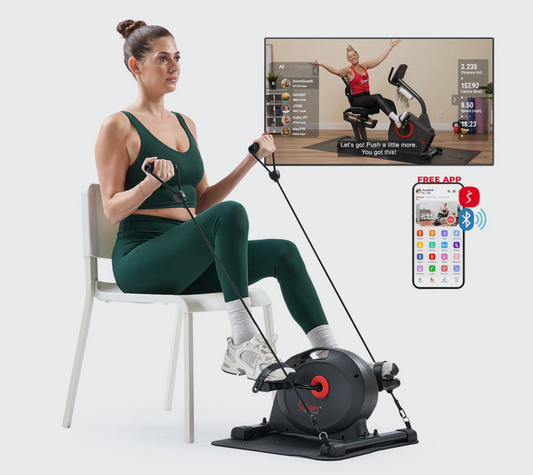 New Other Sunny Health & Fitness Smart Mini Exercise Bike With Resistance Bands & Mat, SF-B0418 SMART