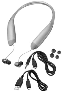 Lot #105 - Insignia Wireless In-Ear Over-The-Neck Noise-Canceling Bluetooth Headphones - Silver