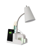 Lot #261 - New 300 Lumen LED Organizer Task Lamp - Room Essentials - White (MSRP $16)