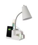 Lot #138 - New 300 Lumen LED Organizer Task Lamp - Room Essentials - White (MSRP $16)