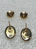 Beautiful 14K Yellow Gold Opal Stud Designer Earrings