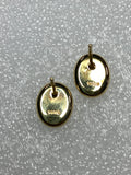 Beautiful 14K Yellow Gold Opal Stud Designer Earrings