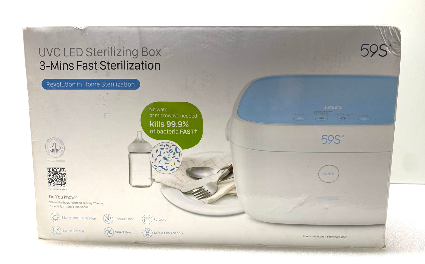 new Other 59S UVC LED Sterilizing Box 3-Minutes Fast Sterilization - White/Blue