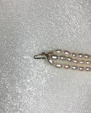 3-Strand 7” Pearl Bracelet - Yellow Gold Fish Hook Clasp Hallmarked 14k IPS