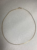 8” Gold Box Chain Necklace 14 kt Italy