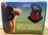 New Open Box Stamina 36 lb. Adjustable Kettle Versa-Bell - Black & Red