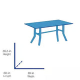 new Open Box Style Selections Pelham Bay Rectangle Outdoor Dining Table 38” W x 60” L with Umbrella Hole, Black
