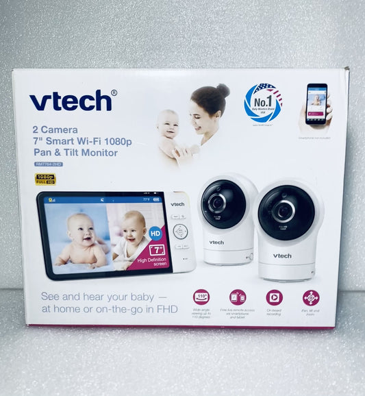 VTech RM7764HD 2 Cameras With 7” Smart Wifi 1080p Pan & Tilt Monitor Grade C