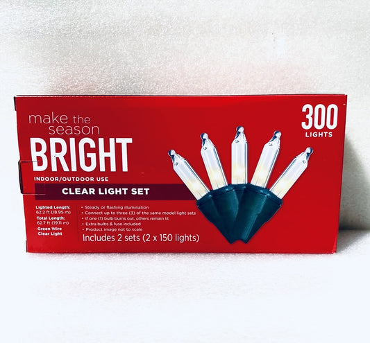 new Make The Season BRIGHT Indoor/Outdoor 300Ct Clear Light Set