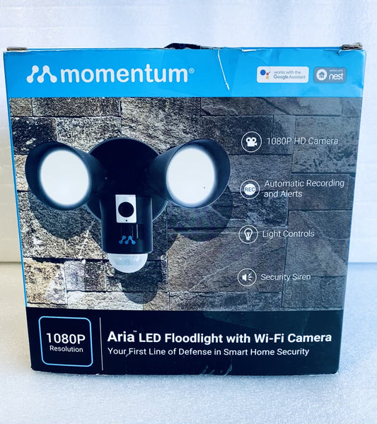 New Other Momentum Aria LED Outdoor Floodlight With Wifi Camera & 1080P Resolution For iOS & Android