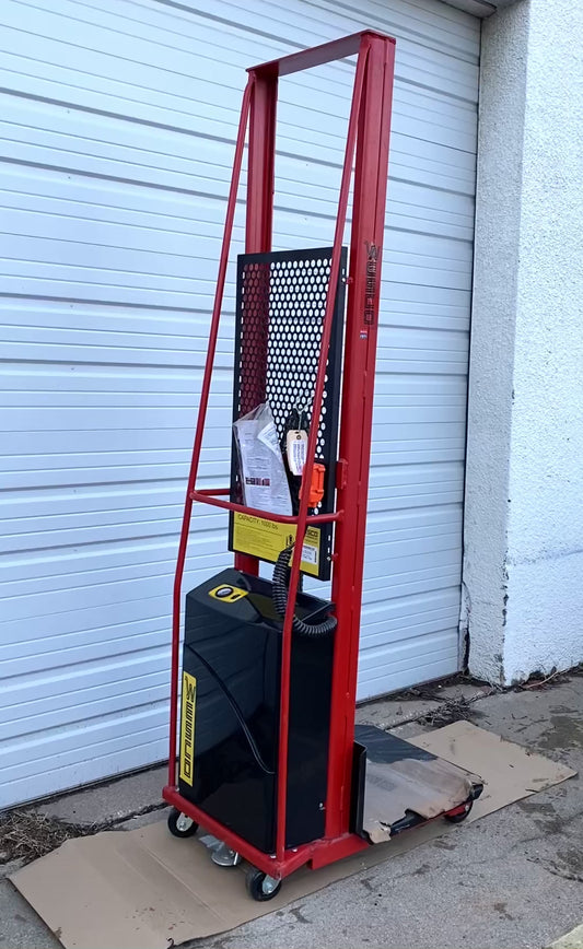 Wesco Industrial Products 1000lb. Power Lift Stacker with 24" x 24" Platform & 80" Lift Height, 261024