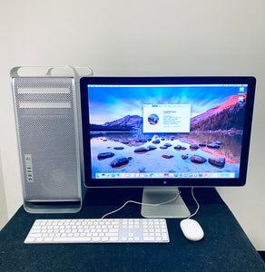 Apple Mac Pro Tower 5,1 Mid 2012 A1289 16GB 128SSD + 1TB 6-Core (6) 3.33GHz with 24in. Apple Cinema Display Monitor & Apple Wired Keyboard and Mouse Grade B