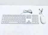 Apple Wired Aluminum USB Keyboard and Mouse A1243, A1152 Grade B