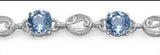 New Beautiful Solid Sterling Silver Huge 9.90 CTW Swiss Blue Topaz 7.75 Inch Designer Bracelet