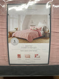 new Hartly Woven Diamond Comforter Bedding 5 Piece Set - Threshold, Pink - Size King