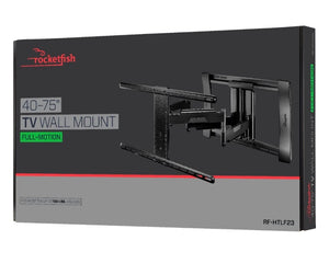 Rocketfish - Full-Motion TV Wall Mount for Most 40" - 75" TVs - Black RF-HTLF23 Grade B+
