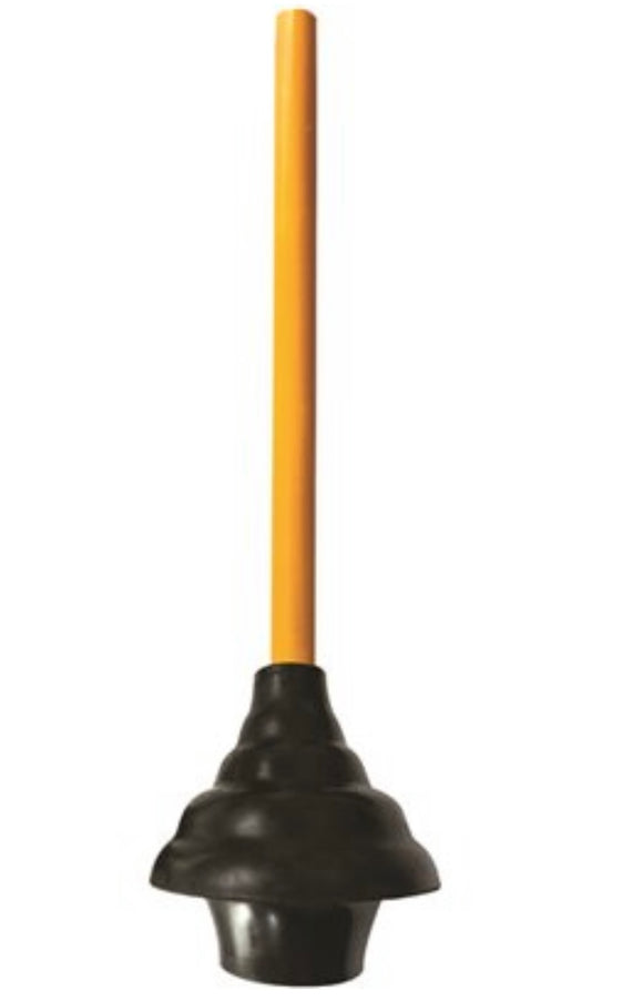 new flexible rubber toilet plunger, black & orange
