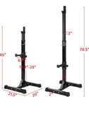 New Open Box Yaheetech 45-71in. Adjustable Squat Rack and Bench Press Rack Portable Olympic Weight Stand, Black