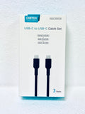 New Choetech USB-C to USB-C Cable Set 3 Packs, Black