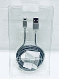 new other blackweb 5ft. flexible metal sync & charge cable with lighting connector, silver