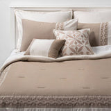 new Threshold Quality & Design 8 Piece Hawley Comforter Set, Queen, Taupe