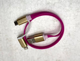 new Nice You 2 in 1 Pink Sync and Charge USB Cable With 8 Pin Lightning & Micro USB Connectors